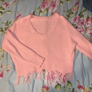 Pink cropped sweater